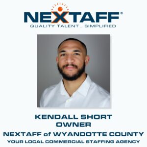 Headshot of Kendall Short, owner of NEXTAFF of Wyandotte County, KS.