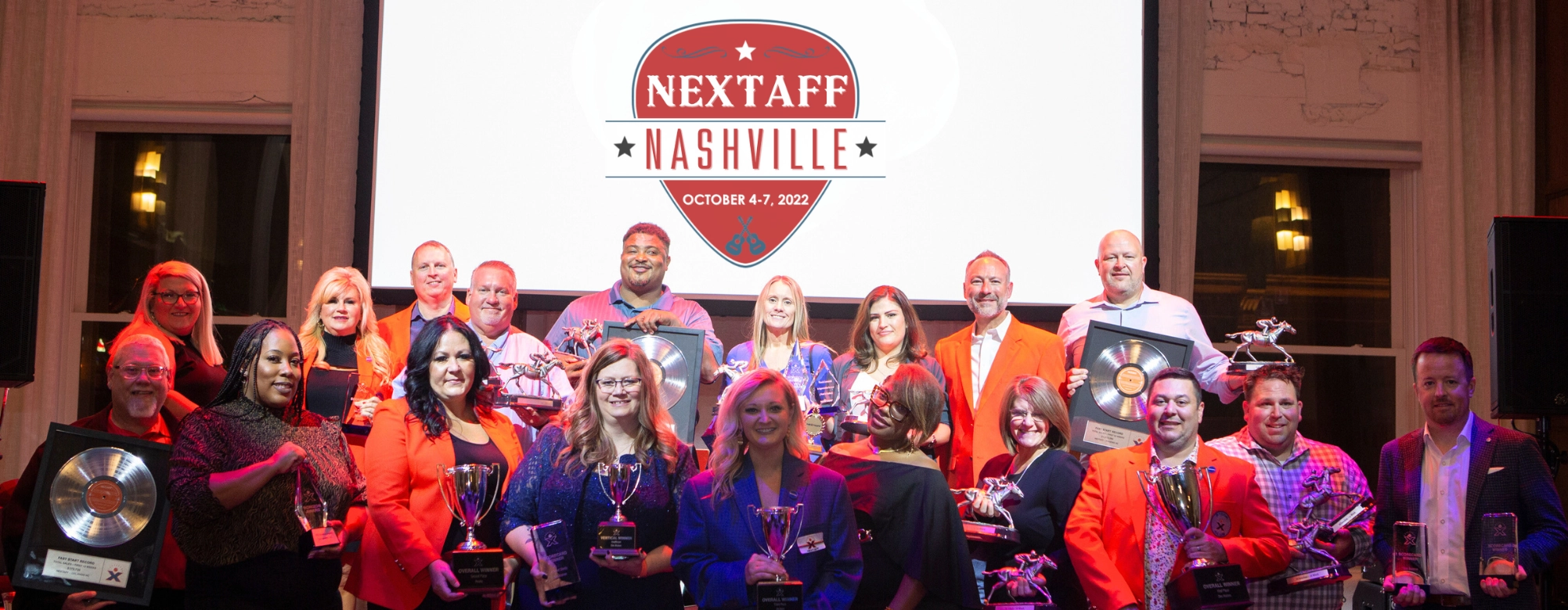 Group of award winners at the 2023 NEXTAFF Conference.